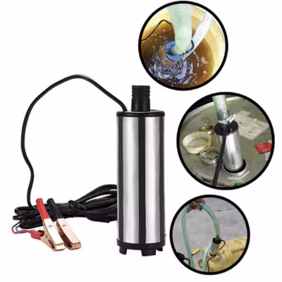 GUOSFAN Pompa Minyak Oli Submersible Diesel Pump 12V 51mm - BXG38 - Silver