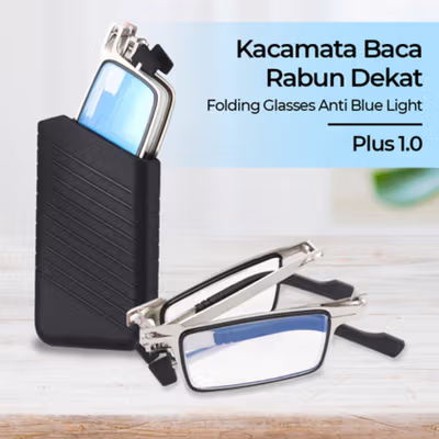 FANCC Kacamata Baca Rabun Dekat Glasses Anti Blue Light Lensa Plus 1.0 - F400 - Black