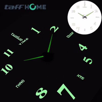 TaffHOME Jam Dinding Besar DIY Giant Glow in The Dark 90-100cm - JM-01 - Green