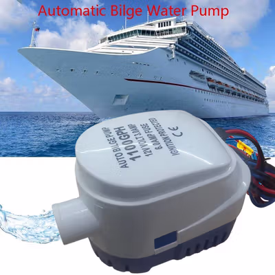 BUYREADY Pompa Air Auto Bilge Pump Submersible 12V 1100 GPH - HYBP1 - White