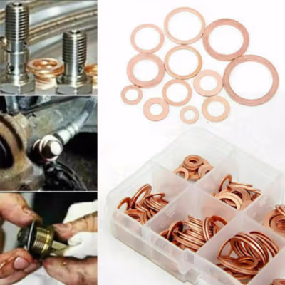 Lissony Ring Baut Gasket Bolt and Nut Flat Ring Tembaga M5-M20 280 PCS - L2280 - Golden