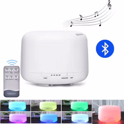 SZTLH Air Humidifier Mini Ultrasonic Diffuser Speaker Bluetooth 500ml - SZ-A1 - White