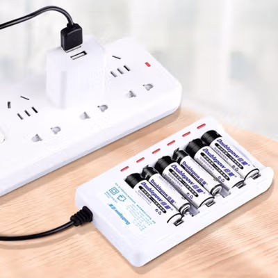 Doublepow Charger Baterai Rechargeable 6 Slot AA AAA with AA AAA 6 PCS - DP-U06 - White