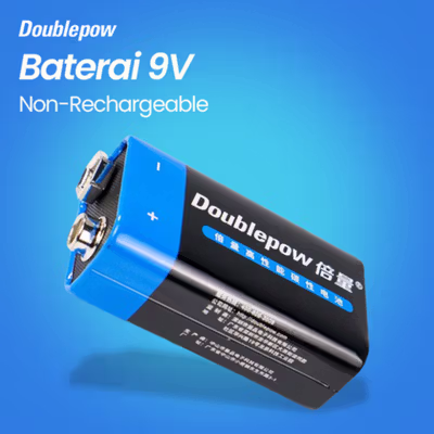 Doublepow Baterai 9V Non-Rechargeable 1 PCS - Black/Blue