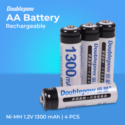 Doublepow Baterai Isi Ulang AA Ni-MH Button Top 1300mAh 1.2V 4 PCS - DP-AA780 - White