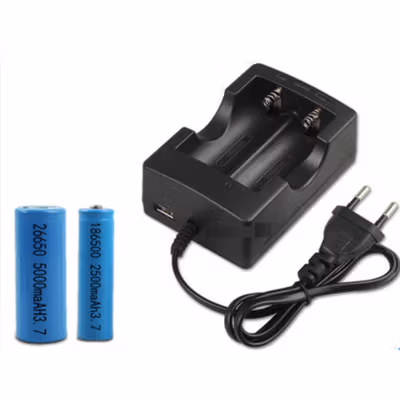 HONG DONG Charger Baterai 2 Slot 18650 26650 Li-Ion with LED - HD-999A - Black