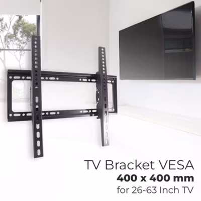 Taffware Bracket TV Dinding VESA 400x400mm Adjustable untuk 26-63 Inch - KT02 - Black