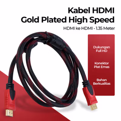 FSU Kabel HDMI Gold Plated High Speed OD7.3mm 1080P 1.35M - SHH11 - Black
