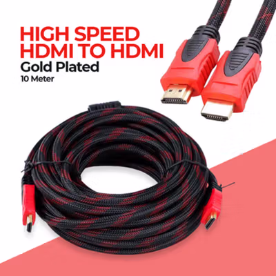 High Speed HDMI to HDMI Cable OD7.3mm Gold Plated 1080P 10M - HYX - Black