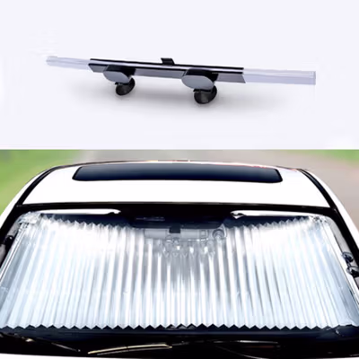 AUTOTECH Tirai Penutup Kaca Depan Mobil Pelindung Panas Sun Shade 70cm - XZM121 - Black
