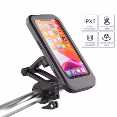AZM Holder Smartphone Sepeda Adjustable Bicycle Phone Case - CY-N5 - Black