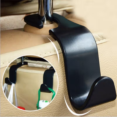 Gantungan Organizer Barang Mobil Car Headrest Hook Hanger Plastik - A219C - Black