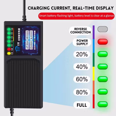 LEORY Charger Baterai Sepeda Skuter Elektrik E-Bike Vehicle 48V 12AH - L3 - Black