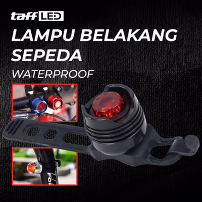 TaffLED Lampu Belakang Sepeda Silicon Strap Waterproof CR2032 Battery - 558 - Black