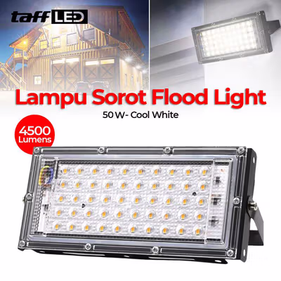 TaffLED Lampu Sorot LED Outdoor Floodlight Waterproof Cool White 50W - A8 - Black