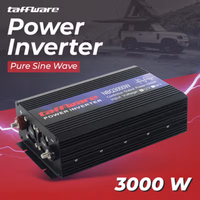 Taffware Power Inverter Mobil Pure Sine Wave DC 12V to AC 220V 3000W - NBQ3000W - Black