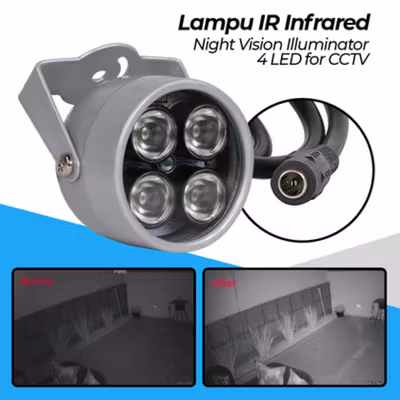 Lampu IR Infrared Night Vision Illuminator 4 LED for CCTV - PT4040 - Silver