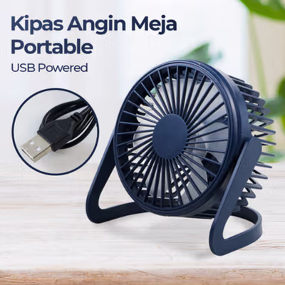 HARKO Kipas Angin Meja Portable Desk Fan USB 5 Inch 2.5W - YZ-007 - Dark Blue
