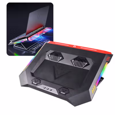 NUOXI MC Cooling Pad Laptop Gaming Kipas Pendingin RGB 2 Fan 18 Inch - X500 - Black/Red
