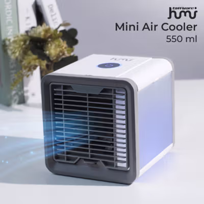 Taffware HUMI Arctic Air Cooler Mini Fan AC LED Kipas Penyejuk 550ml - AA-MC4 - White