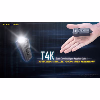 NITECORE Senter LED CREE XP-L2 V6 Rechargeable 4000 Lumens - T4K - Black