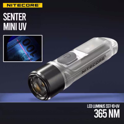 NITECORE Senter UV Ultraviolet Mini IP66 130mAh 365nm 70 Lumens 1000mW - TIKI UV - Transparent