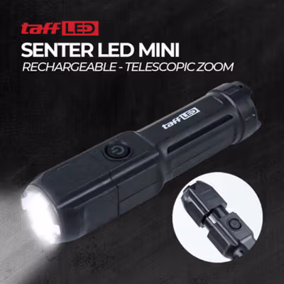 TaffLED Senter LED XPE Rechargable Waterproof IP44 500 Lumens - YT-81020 - Black