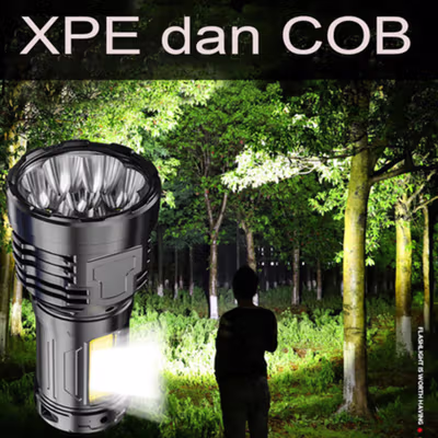 ZHIYU Senter LED Flashlight Waterproof USB Rechargeable XPE dan COB - S11 - Black