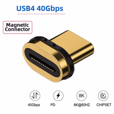 Chenyang Head Magnetic Connector USB Type C 4.0 Plug 40Gbps 140W - CH-42 - Golden