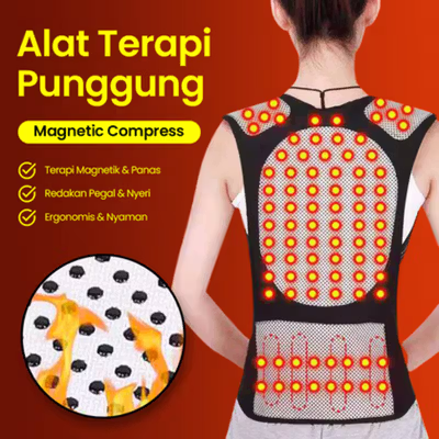 ALL FIT IN Alat Terapi Punggung Korektor Postur Magnetic Compress XL - YG292 - Black