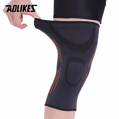 AOLIKES Deker Pelindung Lutut Support Brace Kneepad Gym Fitness 2 PCS Size L - 7719 - Black