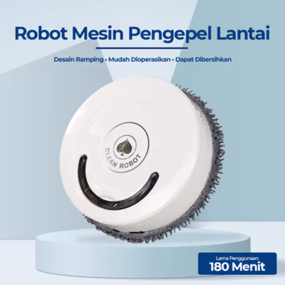 CLEAM Robot Pel Sapu Lantai Microfiber Intelligence Dust Mop - TDJ-08 - White