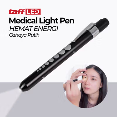 TaffLED Medical Light Pen Senter LED Medis Cek Mata Flashlight - Ti4 - Black