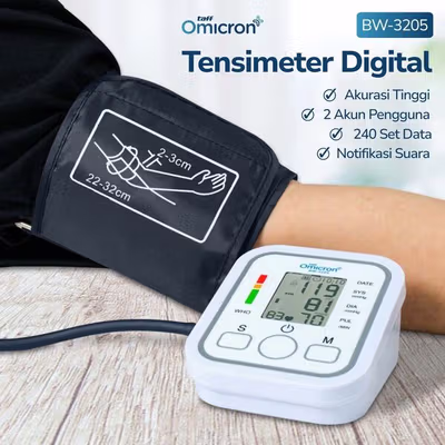 TaffOmicron Tensimeter Digital Pengukur Tekanan Darah Voice English - BW-3205 - White