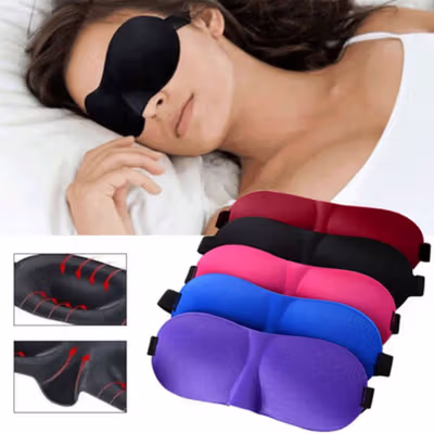 Rhodey Sleeping Mask 3D Eye Mask Tidur Anti Cahaya Penutup Mata Nyaman - LB03 - Black