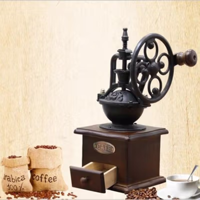One Two Cups Alat Penggiling Kopi Manual Coffee Grinder Wood 30g - CW85532 - Black
