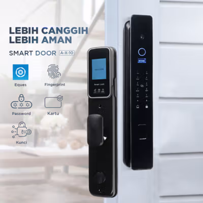 ALOY-X Smart Door Lock Tuya App Fingerprint Password Digital Display - A4 - Black
