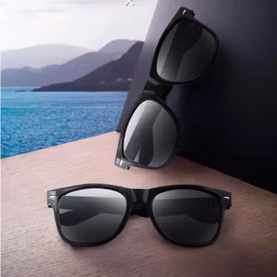 AOFLY Kacamata Retro Style Pria Wanita UV Protection Sunglassses - 1125 - Black