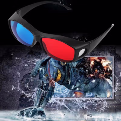 Beawesome Kacamata 3D Glasses Movie Cinematic Frame Plastik H2 - Black