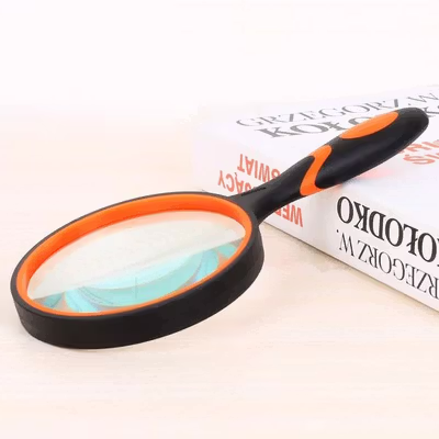 NOF Kaca Pembesar Handheld Magnifying Glass Lup Magnifier 65mm 10X - N-10 - Black/Orange