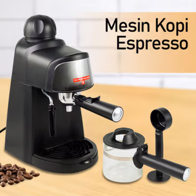 Vanmalone Mesin Kopi Espresso Coffee Maker Frothing 800W 240ml - CM6810 - Black
