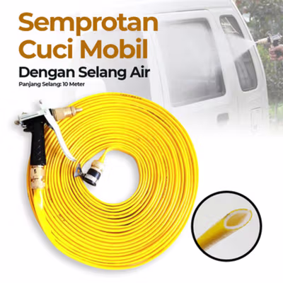 BOWEI Semprotan Cuci Mobil dengan Selang Air 10M - B350 - Yellow