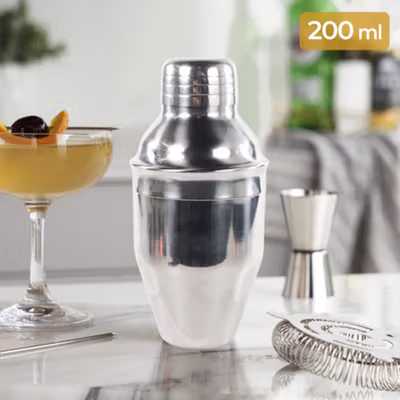 Cocktail Shaker Bartender Japanese Style Stainless Steel 200ml - Silver