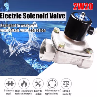 Geerte Electric Solenoid Water Valve 220V 3/4 Inch Normally Closed - 2W-200-20 - Silver