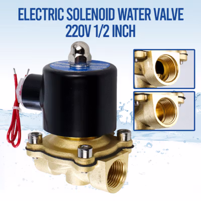 Geerte Solenoid Water Valve Normally Close 220V 1/2 Inch - 2W-160-15 - Black
