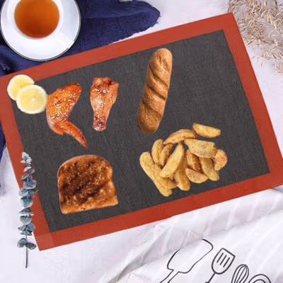 GTLCONIE Alas Masak Silicone Non Stick Oven Baking Tray Mat 40x30cm - A004 - Black/Brown