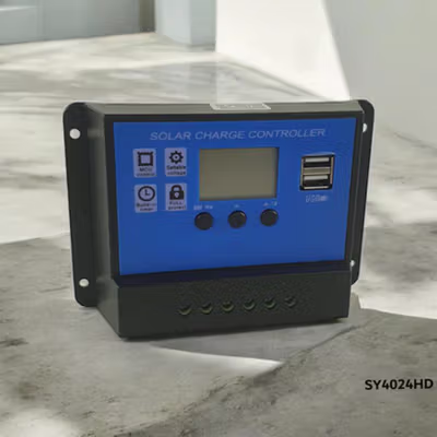 SolaBright Solar Charge Controller PWM Automatic Recognize 12V/24V 40A - W88 / SY4024HD - Blue