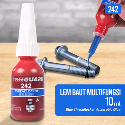 TaffGUARD Lem Baut Multifungsi Blue Threadlocker Anaerobic Glue 10ml - 242 - No Color