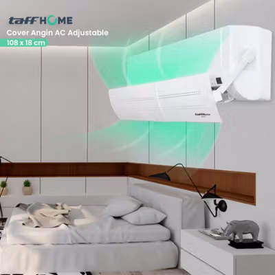 TaffHOME Cover Angin AC Adjustable Windshield Deflector 108x18cm - WB600 - White