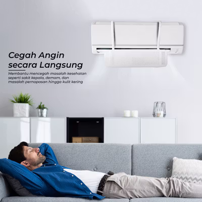 TaffHOME Cover Angin AC Retractable Three Board Windshield Deflector - HZ74 - White